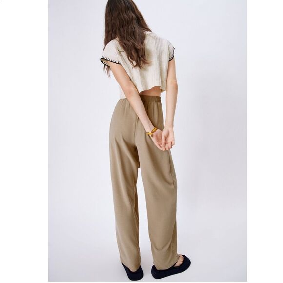 NWT ZARA WIDE FLOWY PANTS - Picture 3 of 5